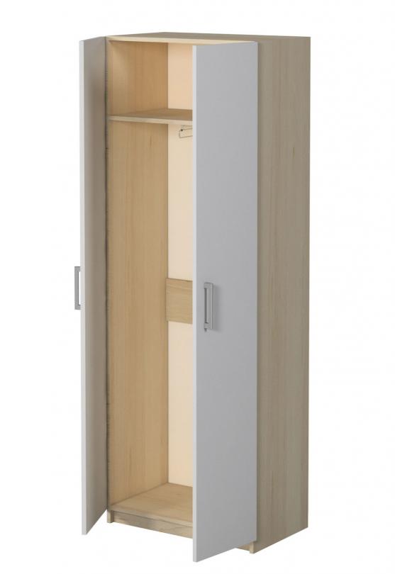 Шафа для одягу з висувною штангою,з полицею та посиленою перемичкою, АЛМАНТ, 702х405х2115 мм